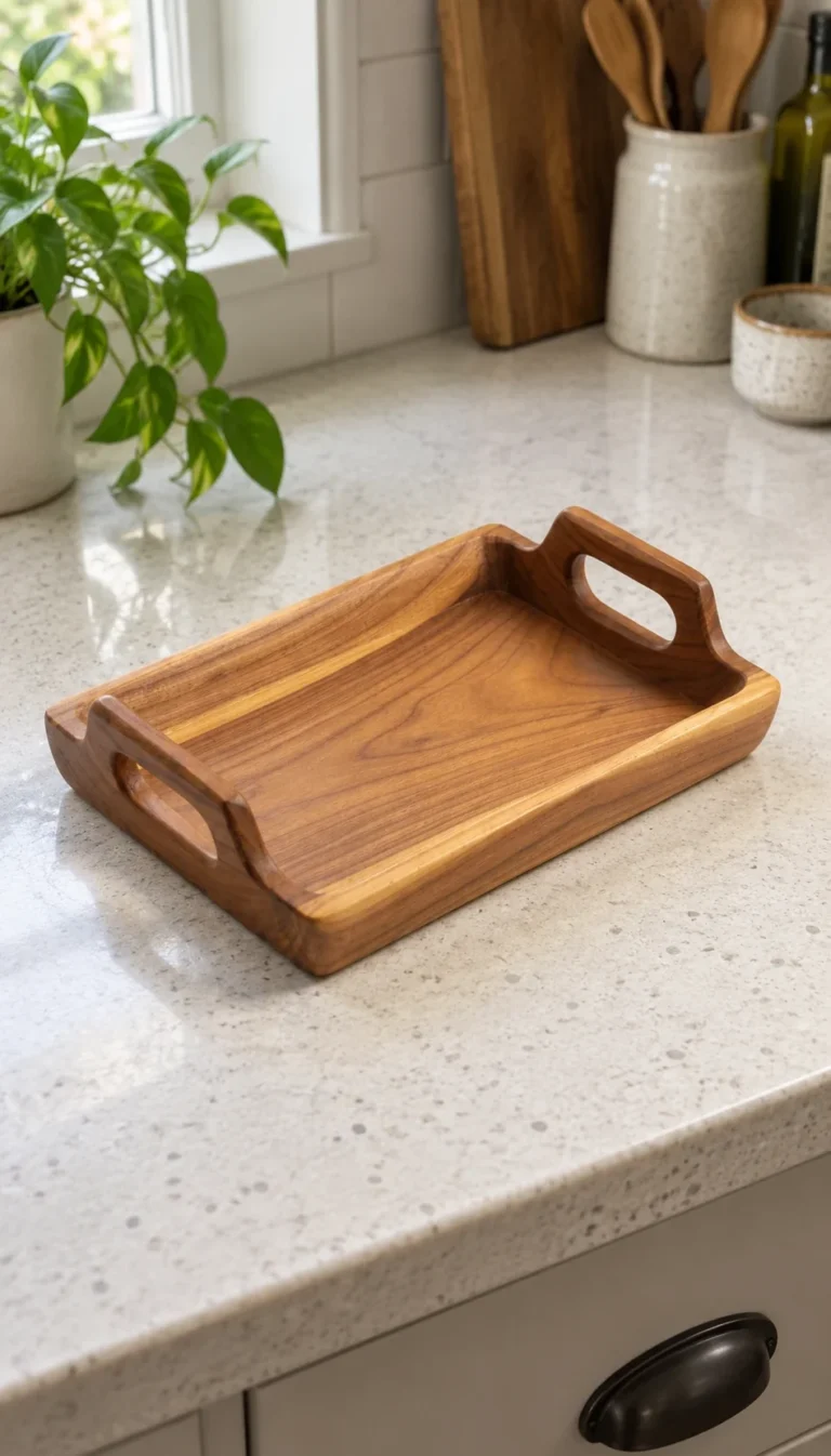 Wooden Serving Tray with Handles